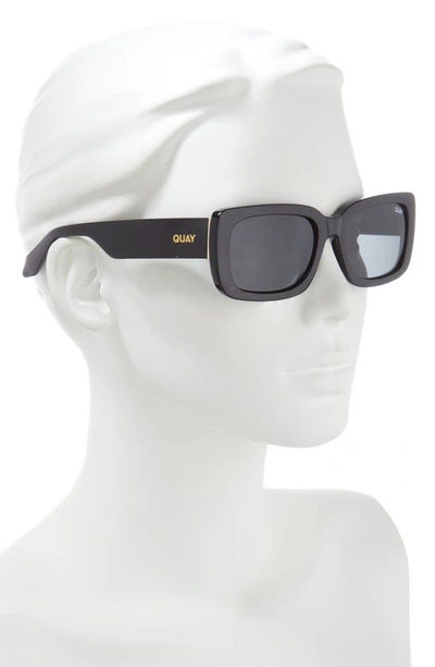 Shop Quay Yada Yada 39mm Polarized Rectangle Sunglasses In Black / Black Polarized