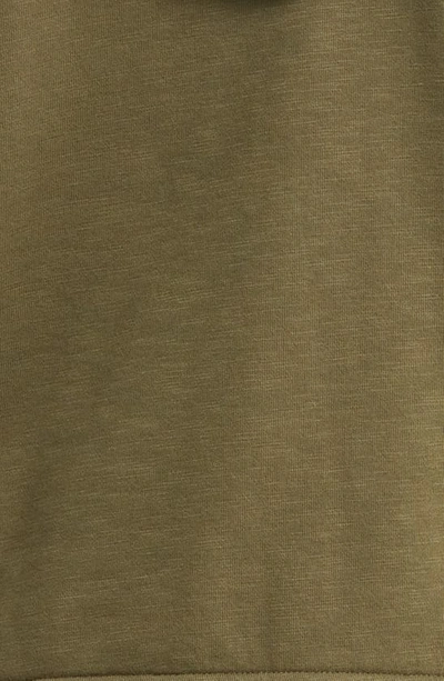 Zella Explore Half Zip Terry Hoodie In Olive Night