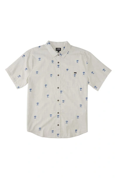 Shop Billabong Kids' Sundays Cotton Blend Button-up Shirt In Oat
