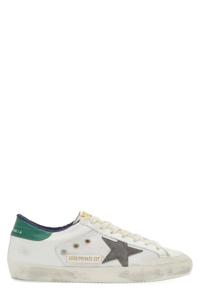 Shop Golden Goose Super-star Low Top Sneaker In White/ Grey/ Green