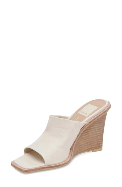 Shop Dolce Vita Gilded Wedge Sandal In Off White Leather