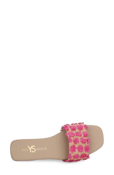 Shop Yosi Samra Reese Raffia Slide Sandal In Pink