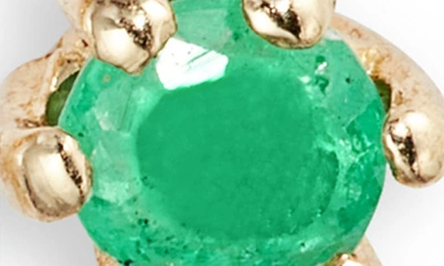 Shop Meira T Diamond & Emerald Drop Earrings In Yellow Gold