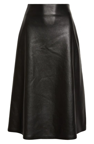 Shop Balenciaga A-line Lambskin Leather Skirt In Black