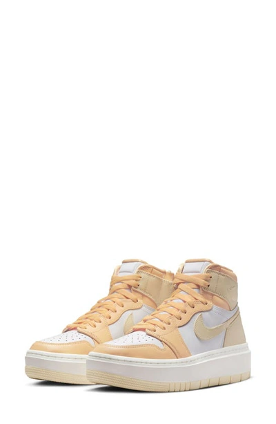 Shop Jordan Air  1 Elevate High Top Sneaker In Celestial Gold/ Muslin/ White