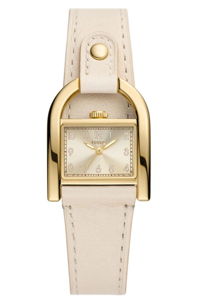 Shop Fossil Harwell Leather Strap Watch, 28mm In Nude