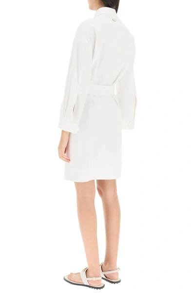 Shop Agnona Belted Twill Shirt Dress