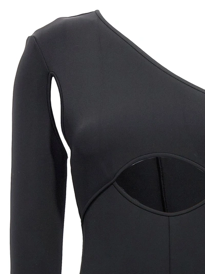 Shop David Koma Scuba Cut Out One-length Bodysuit Jewelry Black