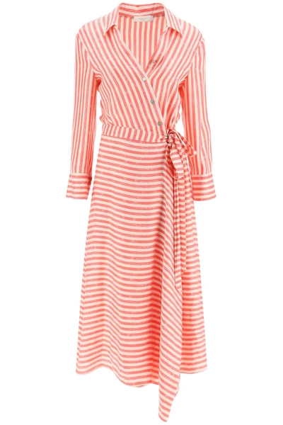 Shop Agnona Striped Chemisier Dress