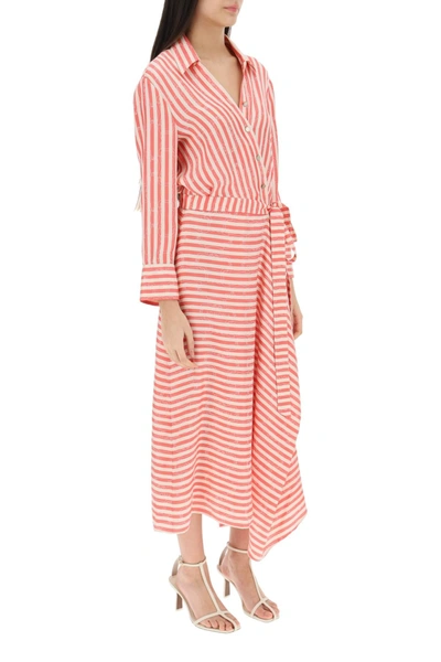 Shop Agnona Striped Chemisier Dress