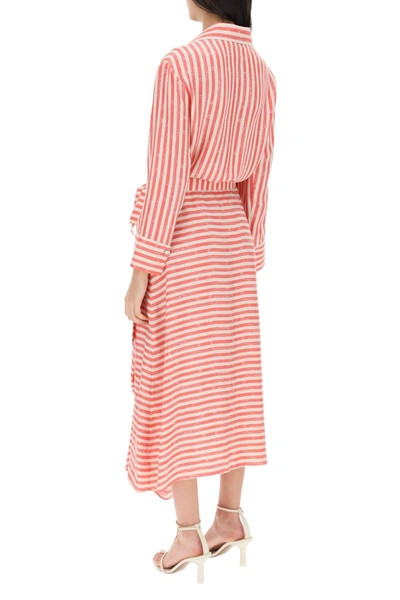 Shop Agnona Striped Chemisier Dress