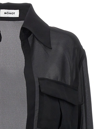 Shop Monot Georgette Shirt, Blouse In Black