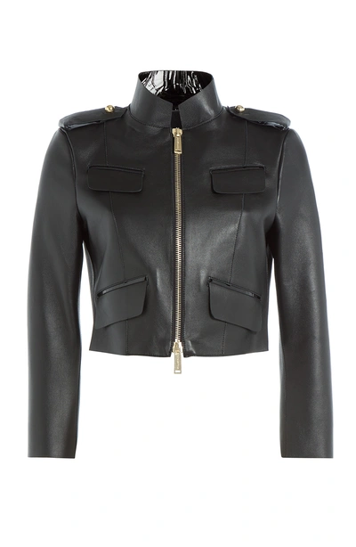 Dsquared2 Cropped Leather Jacket
