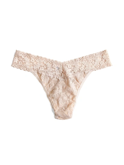 Shop Hanky Panky Signature Lace Original Rise Thong Chai In Brown