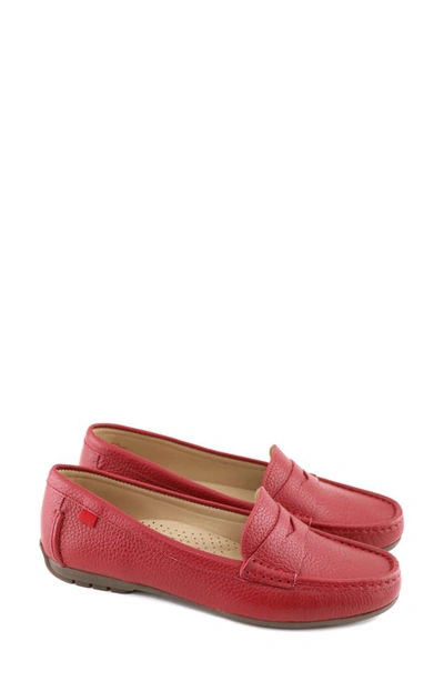 Shop Marc Joseph New York Carrol Street Penny Loafer In Cherry Red Grainy