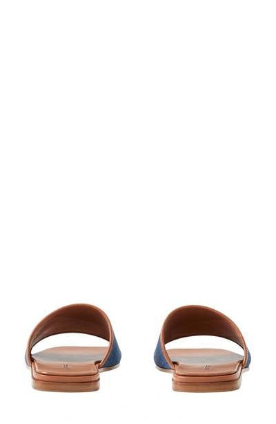 Shop Burberry Carolyn Logo Slide Sandal In Tan/ Denim