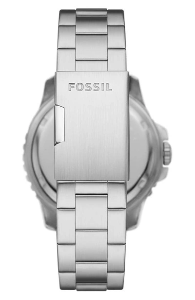 Fossil Men's Blue Gmt Blue Dial Watch In Silver