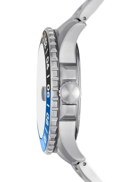 Fossil Men's Blue Gmt Blue Dial Watch In Silver