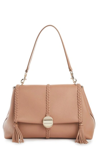 Shop Chloé Medium Penelope Leather Bag In Woodrose