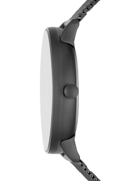 Shop Skagen Riis 3-hand Quartz Leather Or Mesh Strap Watch, 40mm In Gunmetal