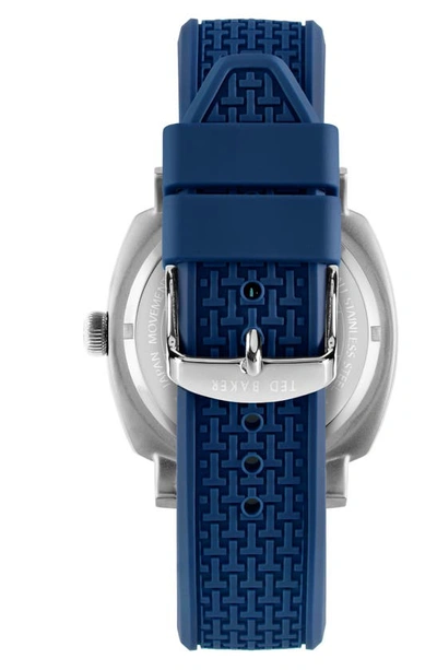 Shop Ted Baker Caine Multifunction Silicone Strap Watch, 44mm In Blue