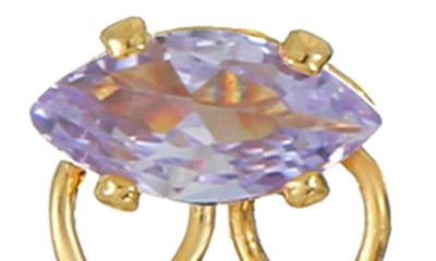 Ettika Double Piercing Chain Drop Earrings In Lavender