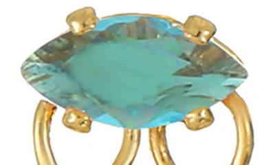 Ettika Double Piercing Chain Drop Earrings In Aqua