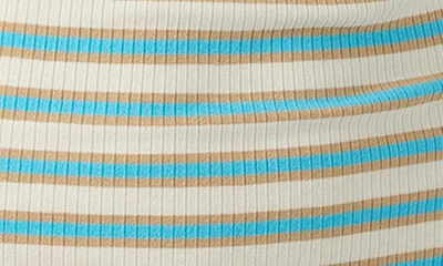 Shop O'neill Kasey Stripe Rib Dress In Aqua Multi Colored