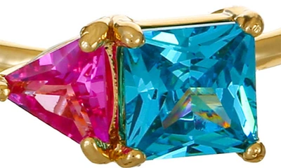 Shop Ettika Cubic Zirconia Statement Ring In Aqua