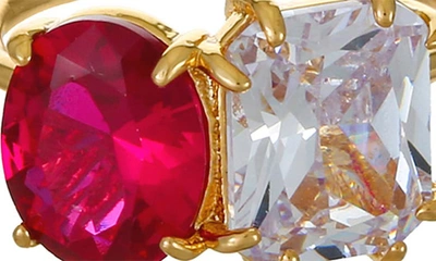 Shop Ettika Cubic Zirconia Statement Ring In Ruby