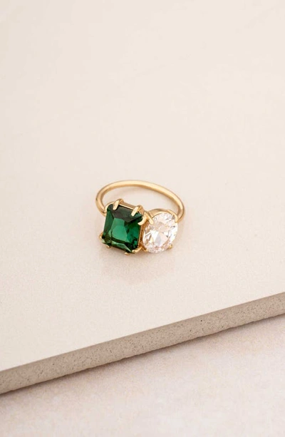 Ettika Cubic Zirconia Statement Ring In Green