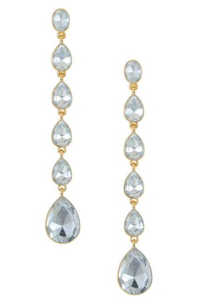 Shop Ettika Teardrop Crystal Linear Earrings In Gold