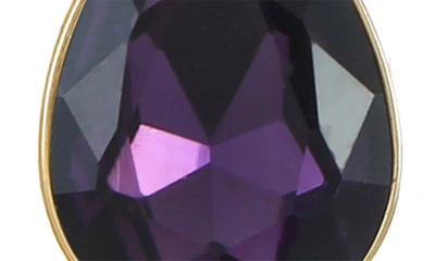 Ettika Teardrop Crystal Linear Earrings In Amethyst