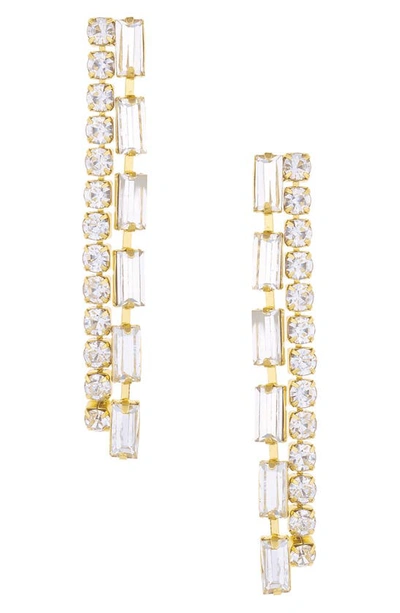 Shop Ettika Crystal Linear Drop Earrings In Gold