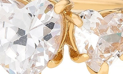 Ettika Cubic Zirconia Double Heart Ring In Gold