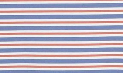 Shop Rhone Stripe Performance Golf Polo In Dsrt Red / Ocn Blue / White