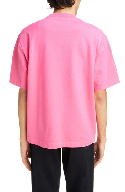Shop Acne Studios Relaxed Fit Logo T-shirt In Pink