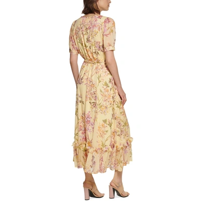 Shop Calvin Klein Womens Floral Print Tea Length Maxi Dress In Multi