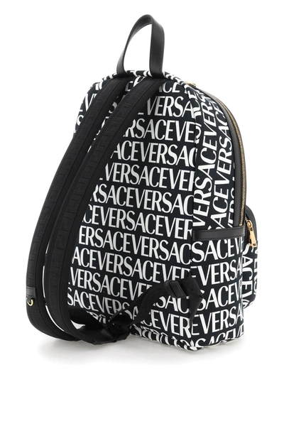 Shop Versace All Over Logo Backpack