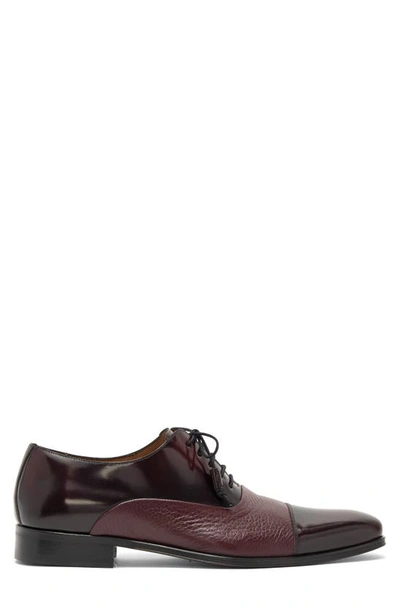 Mezlan Textured Oxford In Burgundy