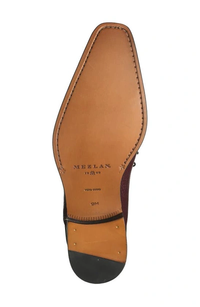Mezlan Textured Oxford In Burgundy