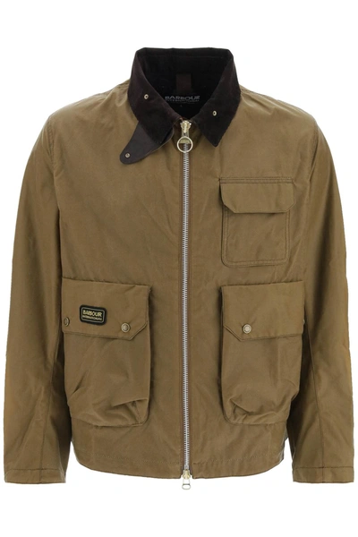 Barbour International Patch-logo Detail Jacket In Green