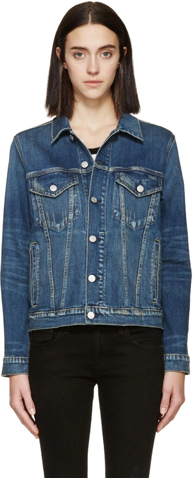 Shop Amo Blue Pop Denim Jacket