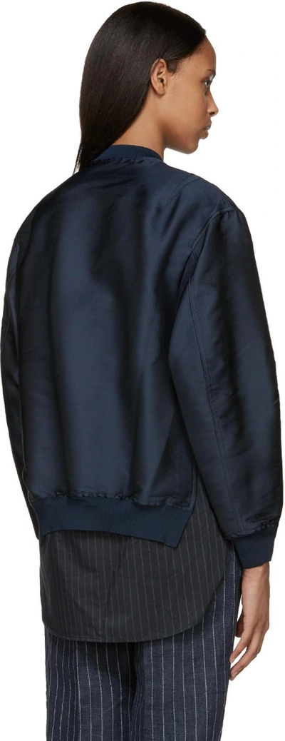 Shop 3.1 Phillip Lim / フィリップ リム Navy Layered Satin Bomber