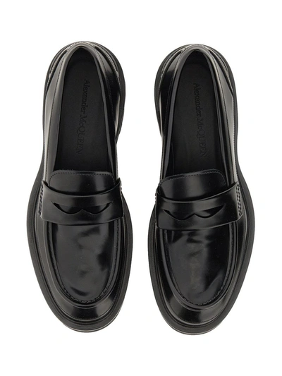 Shop Alexander Mcqueen Leather Loafer In Black