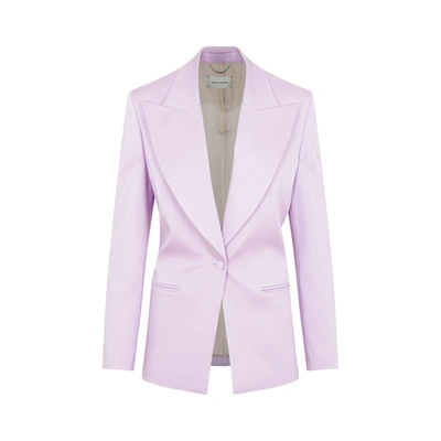 Shop Magda Butrym Blazer Jacket In Pink &amp; Purple