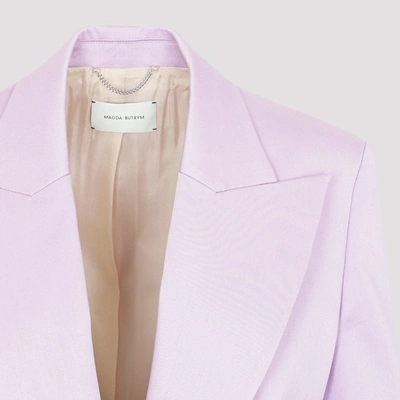 Shop Magda Butrym Blazer Jacket In Pink &amp; Purple