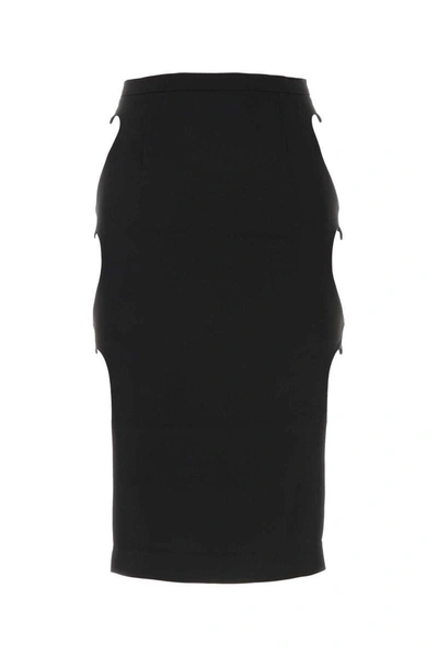 Marco Rambaldi High-waisted Stretch Viscose Skirt With Side Buttons In Black