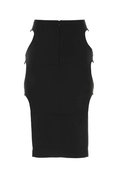 Marco Rambaldi High-waisted Stretch Viscose Skirt With Side Buttons In Black