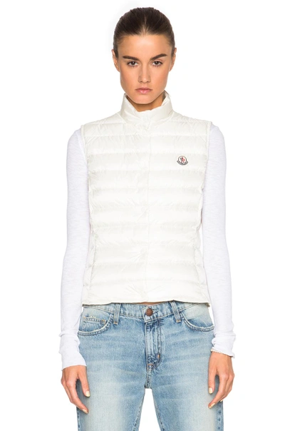 Shop Moncler Liane Polyamide Vest In White.  In Cream